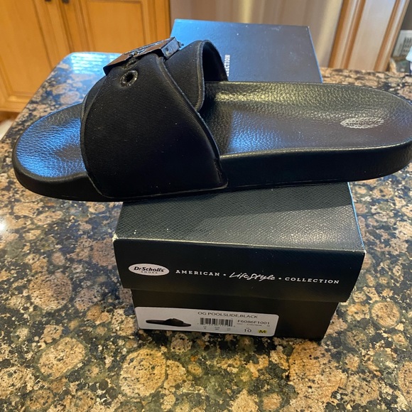 DR. SCHOLL'S Women's OG Pool Slides Poolside Black 10 in box like new - Picture 8 of 12